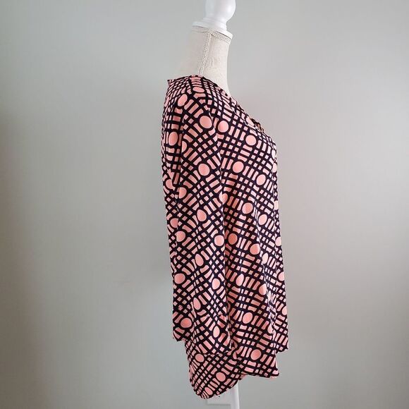 PEACH LOVE CALIFORNIA NECK WOMEN'S SHIRT SIZE SMALL SUSANA PINK AND BLUE - Picture 4 of 7